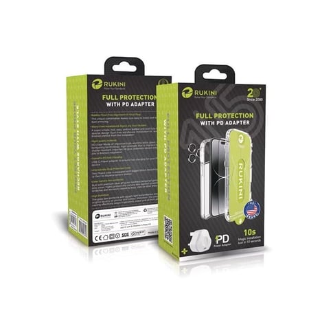 بكج حماية ايفون 15 6 في 1 + فيش جداري PD من روكيني