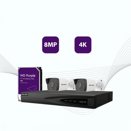 2 كاميرات - 8 ميجا شبكة IP - جهاز التسجيل و ذاكرة تخزين