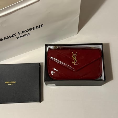 شنطه لوران اسود لامع حجم وسط