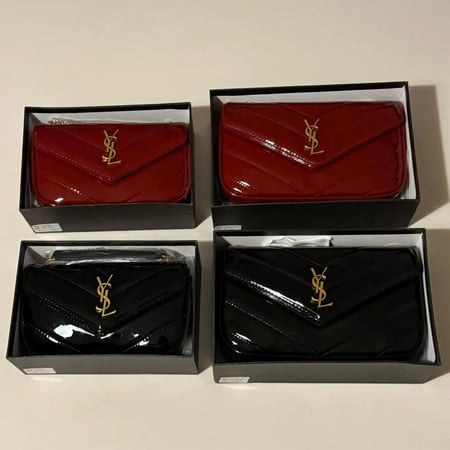 شنطه لوران اسود لامع حجم وسط