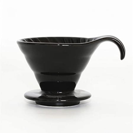 قمع V60 سيراميك 02 اسود مقبض منحني