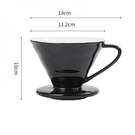 قمع V60 سيراميك اسود ابيض 02