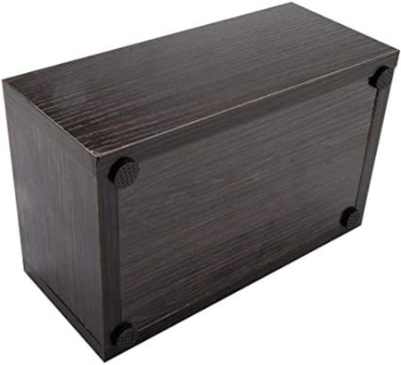 صندوق مهملات ستيل بقاعدة خشب