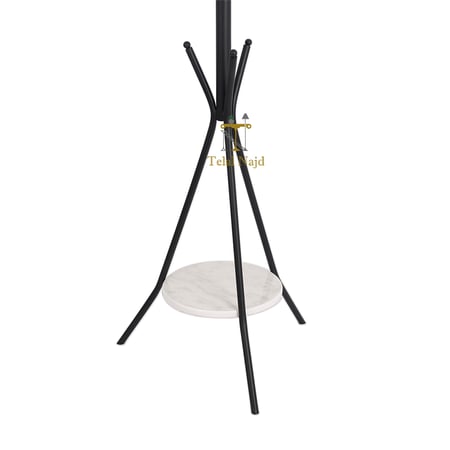 علاق ملابس قواعد حديد لون اسود مع رف للبخور