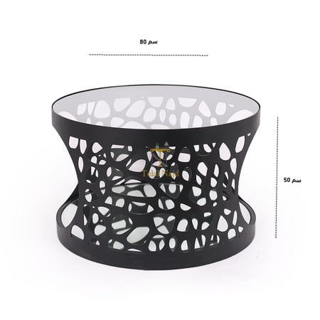 طاولة تقديم لون اسود زجاج لون  شفاف