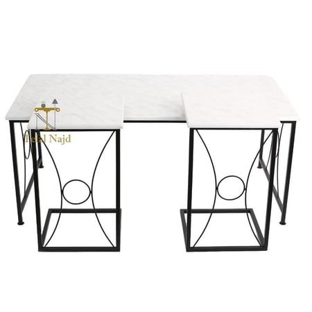 طقم طاولات ضيافة  5 قطعه مستطيله لون اسود