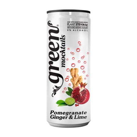 مشروب جرين كولا 330 مل رمان وزنجبيل ولايم - بروتين فيتامين