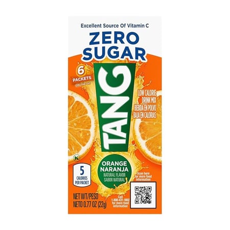 تانج منكه ماء خالي من السكر 6 أظرف 22 جم برتقال
