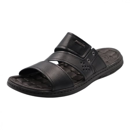 حذاء كاجوال بنعل مريح سادة مخرم رجالي - أسود