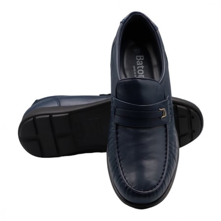 حذاء رجالي جلد طبيعي - كحلي