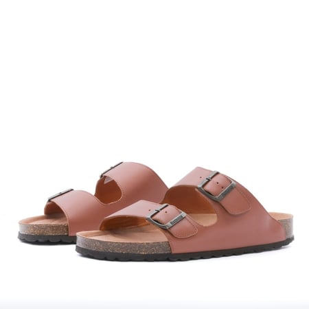 نعال كاجول جلد بحزام رجالي - جملي