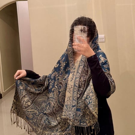 شال كشميري فاخر خيوط الذهب