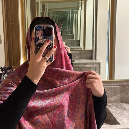 شال كشميري فاخر زهر الرمان