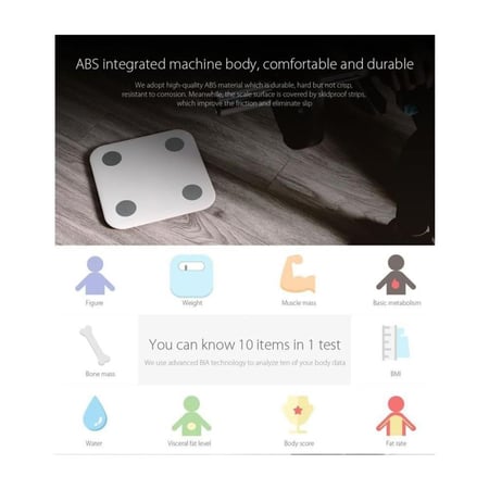 ميزان شاومي الذكي NUN4048GL رقمي لاسلكي لقياس الوزن ابيض