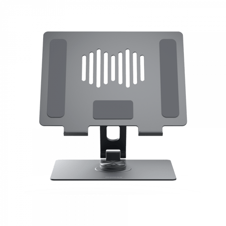 حامل لابتوب موماكس قابل للدوران 360 درجة ألومنيوم - رمادي