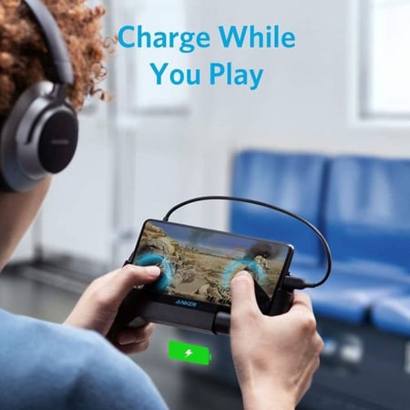 حامل جوال للألعاب أنكر باور كور بلاي 6 كي أسود