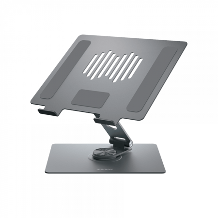 حامل لابتوب موماكس قابل للدوران 360 درجة ألومنيوم - رمادي