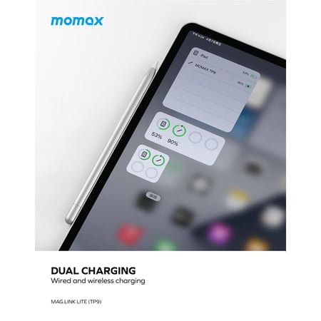 قلم ذكي موماكس ماج لينك برو مغناطيسي قابل للشحن يدعم راحة اليد - رمادي