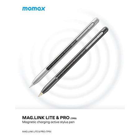 قلم ذكي موماكس ماج لينك برو مغناطيسي قابل للشحن يدعم راحة اليد - رمادي