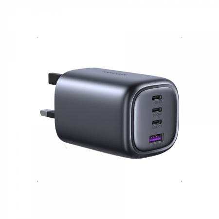 شاحن يو جرين جداري 100 واط 3 مخارج PD ومخرج يو اس بي أسود