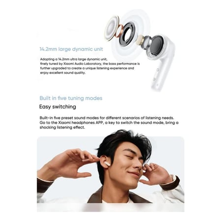 سماعة أذن شاومي ريدمي لاسلكية بودز 6 أكتيف - أسود