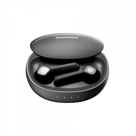 سماعة موماكس بيلس لايت 3 ترو مع غطاء شاحن لاسلكي - أسود