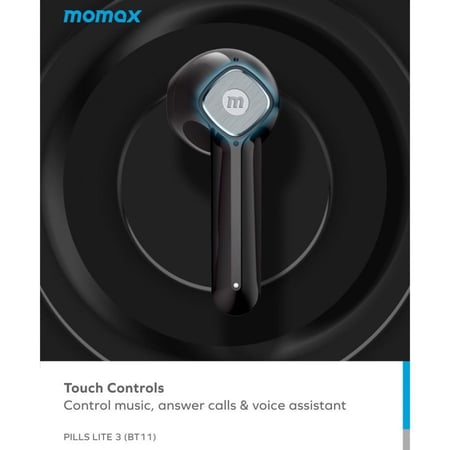 سماعة موماكس بيلس لايت 3 ترو مع غطاء شاحن لاسلكي - أبيض