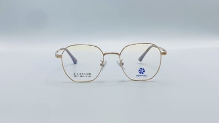 نظاره طبية هندسية من التيتانيوم اللون ذهبي رقم الموديل 2817C3