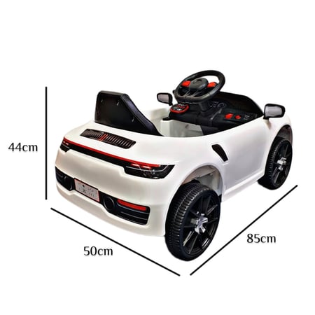 أبعاد سيارة أطفال كهربائية بورش مناسبة لعمر 2 - 4 سنوات