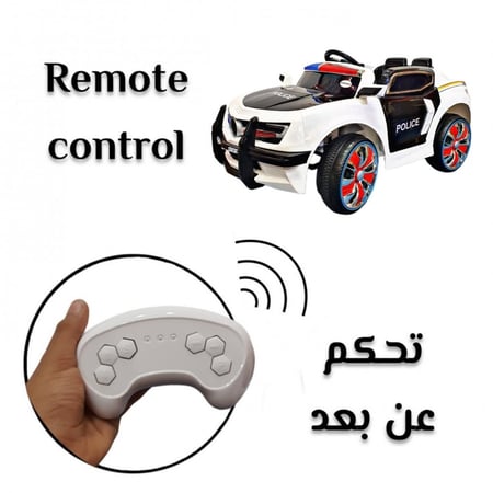 سيارة أطفال كهربائية شرطة 12 فولت مع ريموت تحكم عن بعد