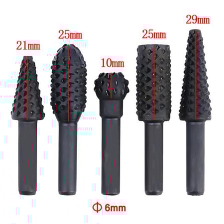 أدة محت الخشب مكونة من خمس قطع