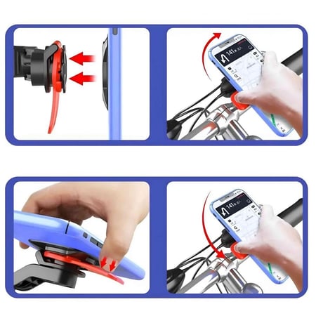 حامل للجوال للدراجات النارية والهوائية شديد الثبات 360 درجة