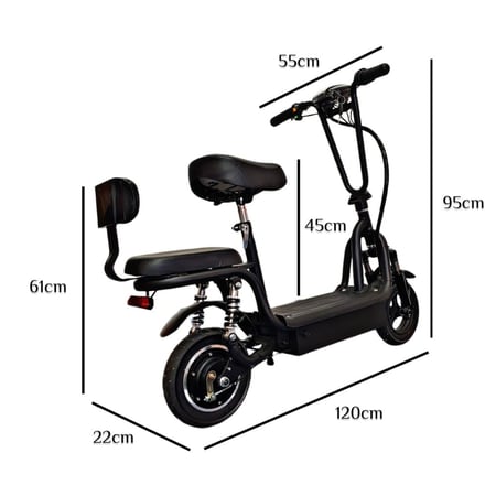 أبعاد سكوتر كهربائي راكبين 48V 500W مساعدات مزدوجة