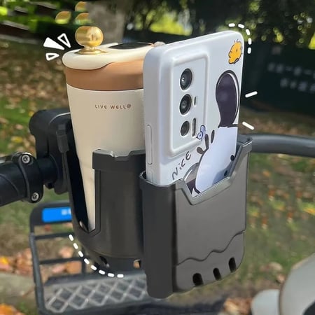 حامل للجوال والمطارة 2 في 1 للدراجات والسكوترات