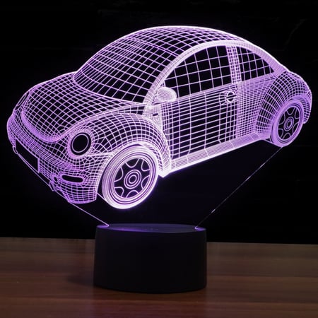 مصباح إضائة ثلاثي الأبعاد بتصميم سيارة