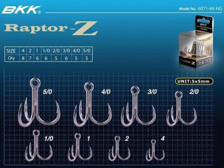 هوكات raptor z treble hooks