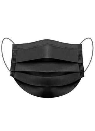 كمامات سوداء 3 طبقات (50 كمامة)