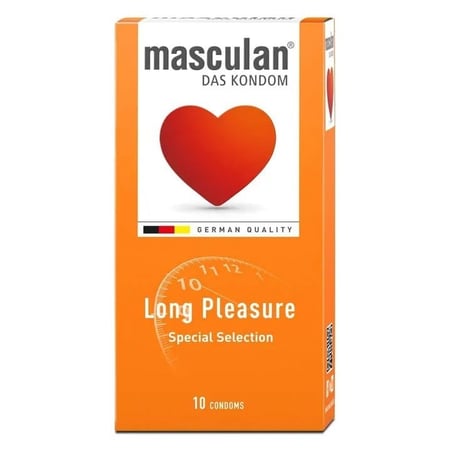 واقي ذكري ألماني ماسكولان متعة أطول عدد 10 (برتقالي)-Masculan Long pleasure Orange