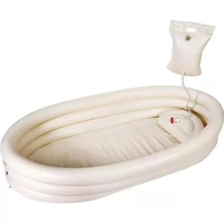 حوض هوائي قابل للنفخ للاستحمام على السرير