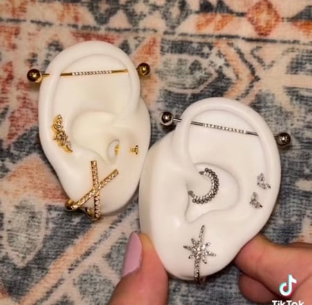 Industrial Gold Crystal Piercing