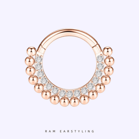 Rose Gold Crystal Dots Daith Piercing