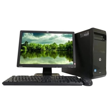 كمبيوتر مكتبي اتش بي hp مجدد انتل كور i3 مع شاشة  19 انش + جميع المحلقات +واي فاي