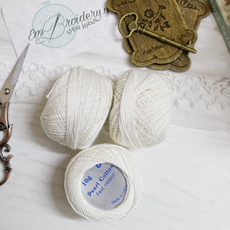 خيوط كوتون برليه ابيض