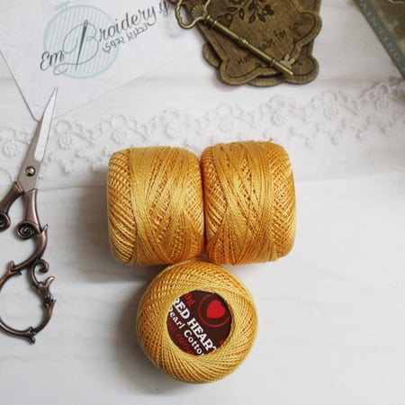 خيوط كوتون برليه برتقالي فاتح