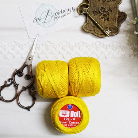 خيوط كوتون برليه اصفر شمسي