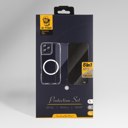 بكج الحماية الاقوى مع استكر لقافة لاصدارات ايفونات iphone17 بكج 8 في 1 من S-TOP