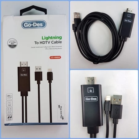 كابل ايفون اتش دي للعرض على شاشة التلفزيون ماركة قوديس