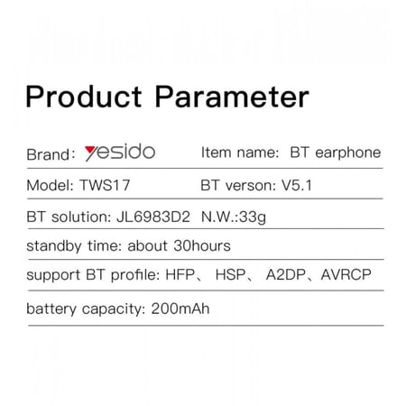 سماعات Yesido بلوتوث الايربودز برو ضمان سنه