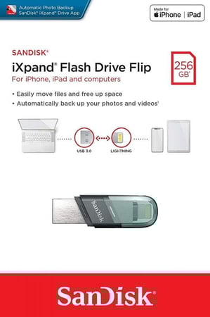 فلاش ميموري سانديسك اي اكس باند فليب للايفون 256 قيقا عرض خاص