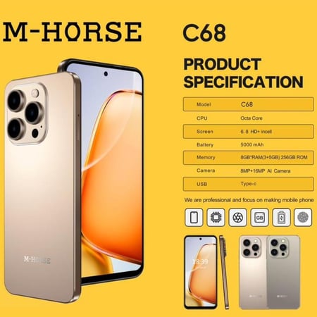 جوال ام هورس C68 شبيهة الايفون 256 قيقا